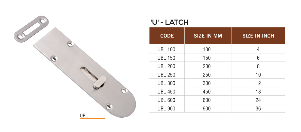 UBL by Decor Brass Hardware Bolt and Latch