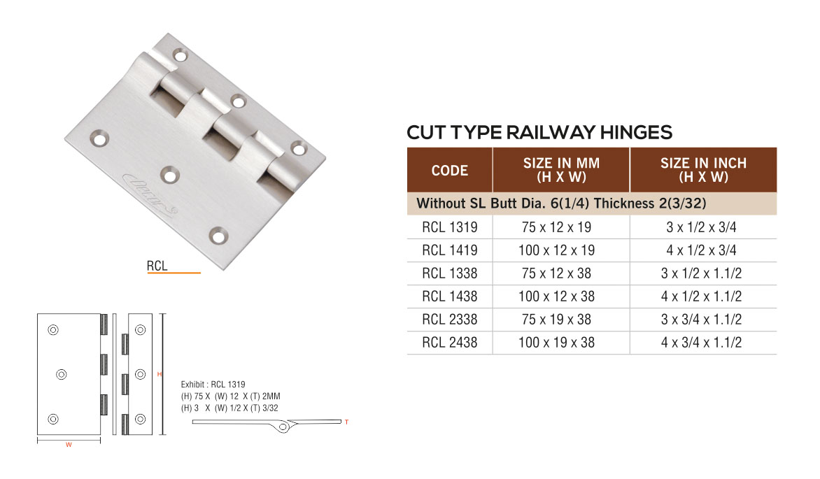 RCL by Decor Brass Hardware Hinges