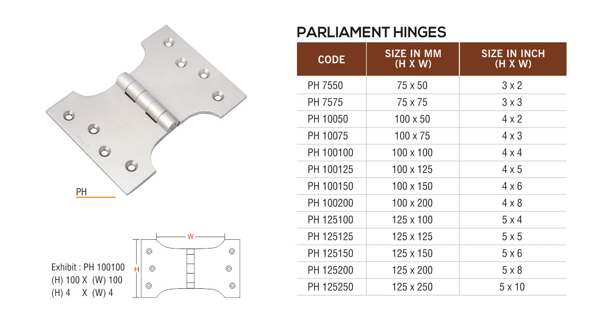 PH by Decor Brass Hardware Hinges