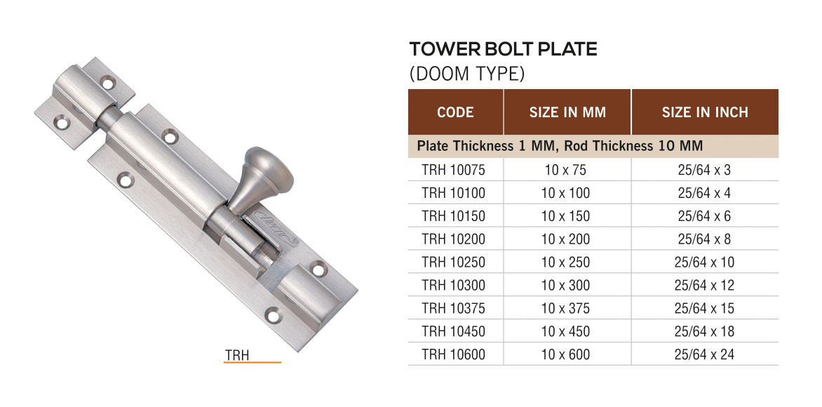 TRH by Decor Brass Hardware Tower Bolt