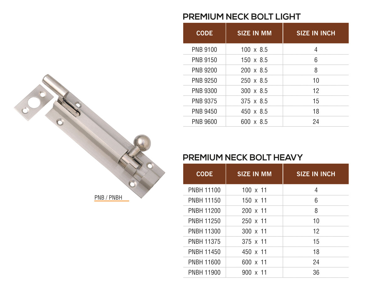 PNB/PNBH by Decor Brass Hardware Bolt and Latch