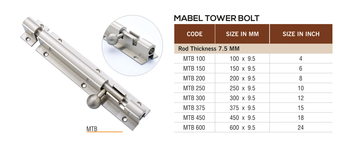 MTB by Decor Brass Hardware Bolt and Latch