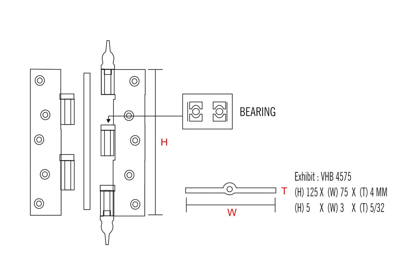Bearing Hinges Drawing